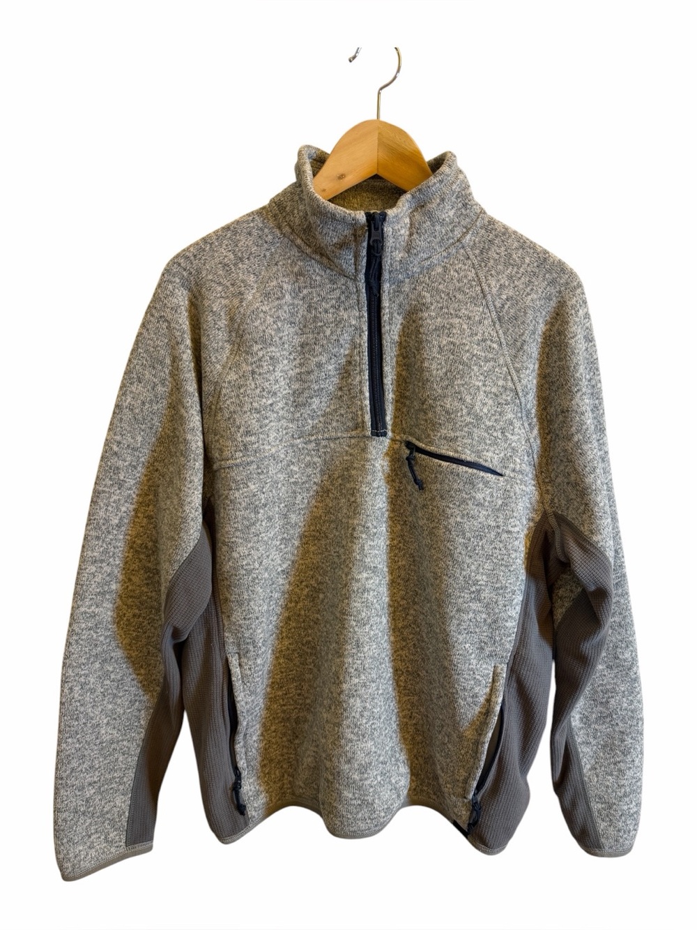 J.Crew Nordic Polartec Fleece Pullover Men’s Large Gray 1/4 Zip Outdoor Jacket